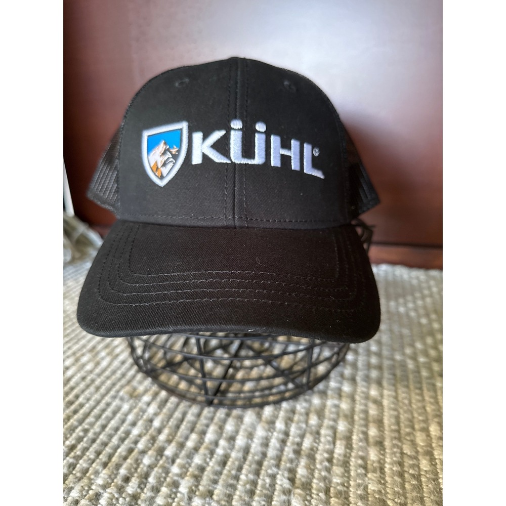 Kuhl Mens Black Trucker Hat Mesh Snapback Mountain Logo Baseball Cap RN108846